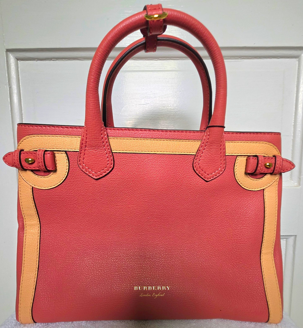 Burberry Small Banner Tote Rare Rose/Beige Detachable Crossbody Strap Gold HW